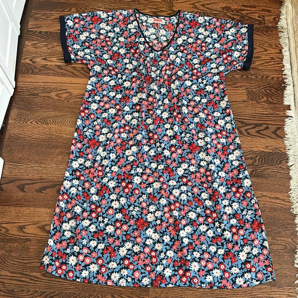 Kate Spade Daisy Shadows Caftan Dress in Blue Oversized Size M